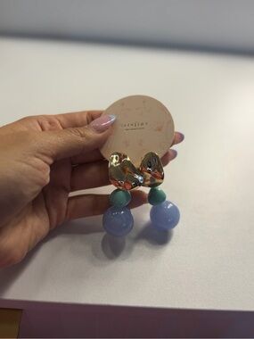 Serefina Gold & Lavender Drop Earrings
